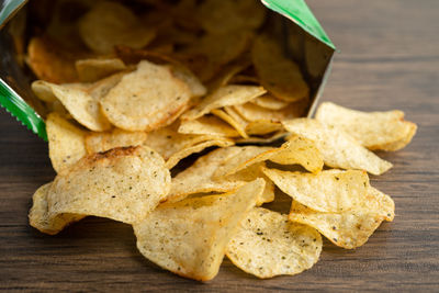 Close-up of food on table