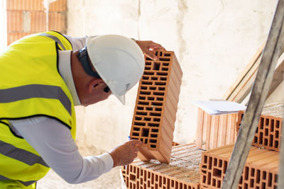 Man working in basket