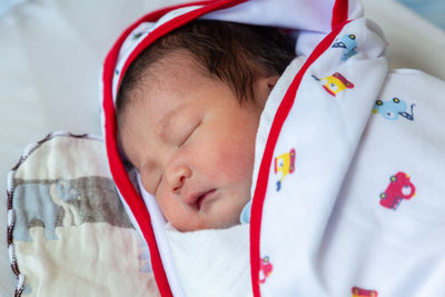 Close-up of baby girl sleeping