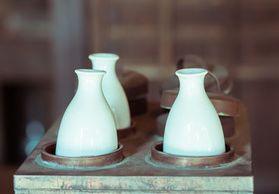 Close-up of wineglass on table