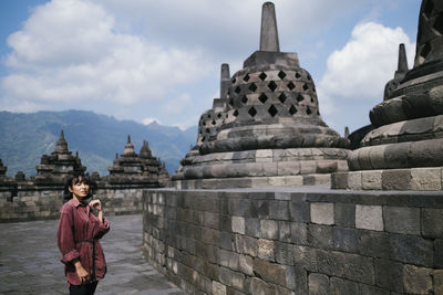 Tourists at a temple