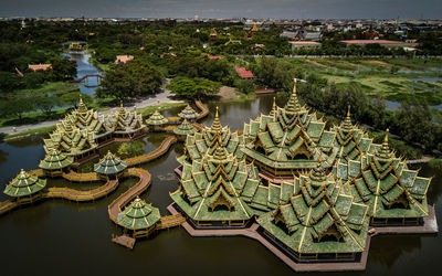 High angle view of cityscape