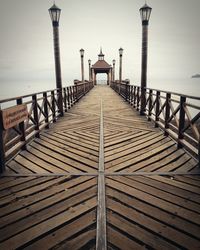 Wooden pier over llanquihue lake