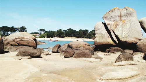 Rock formations on beach