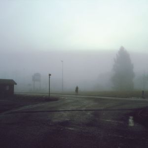 View of landscape in foggy weather