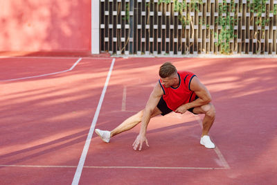 Full length of young man running