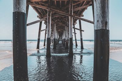 Pier on sea against sky