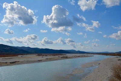 Scenic view of beach against sky