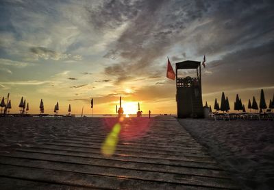View of city at sunset