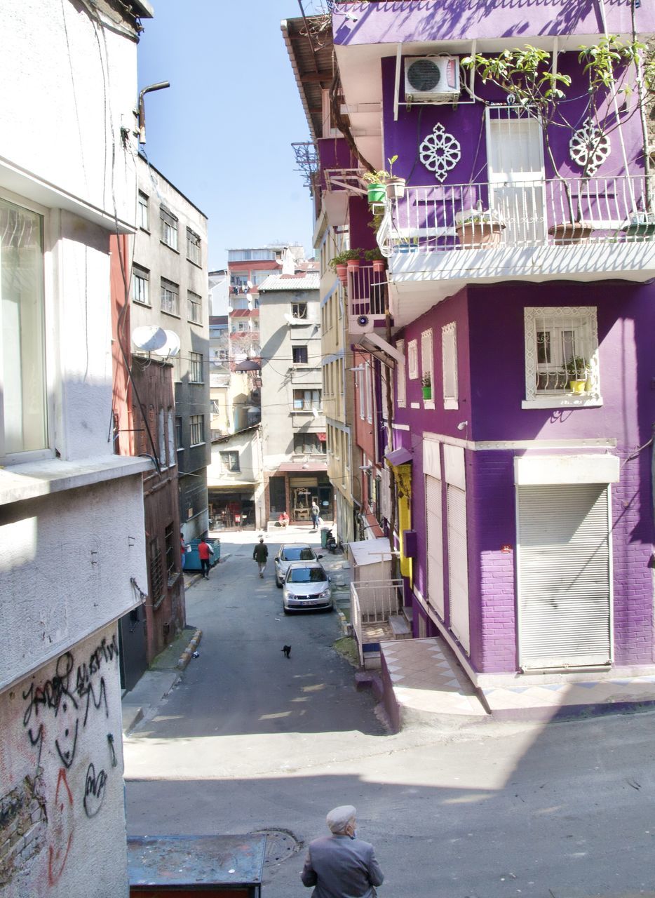 VIEW OF STREET AMIDST BUILDINGS