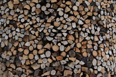 Full frame shot of logs