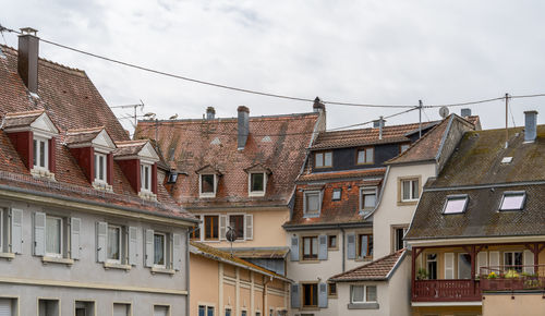 Low angle view of buildings against sky