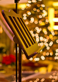 Close-up of illuminated christmas lights