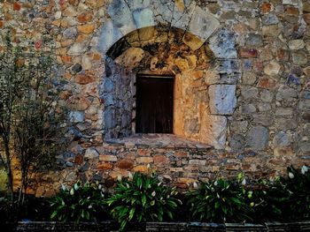 Abandoned brick wall