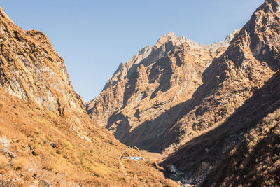 Scenic view of mountains against clear sky