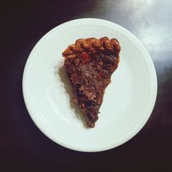 High angle view of breakfast in plate on table