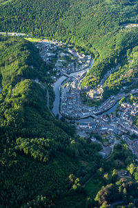 High angle view of rural landscape