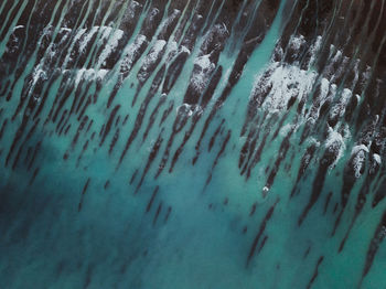 Aerial view of frozen lake