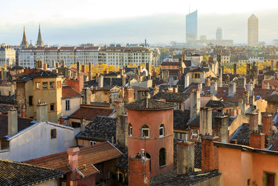 High angle view of cityscape