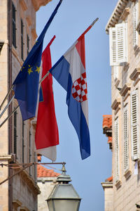 Low angle view of flags