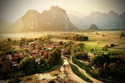 High angle view of landscape