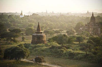 Low angle view of temple against sky