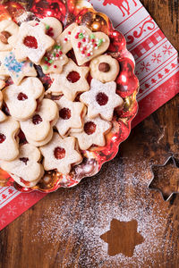 Directly above shot of cookies