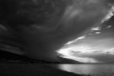 Storm clouds over sea