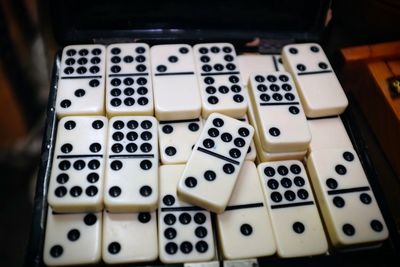 High angle view of dominos