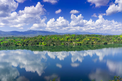 Panoramic view of lake against sky