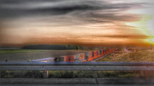 View of landscape at sunset