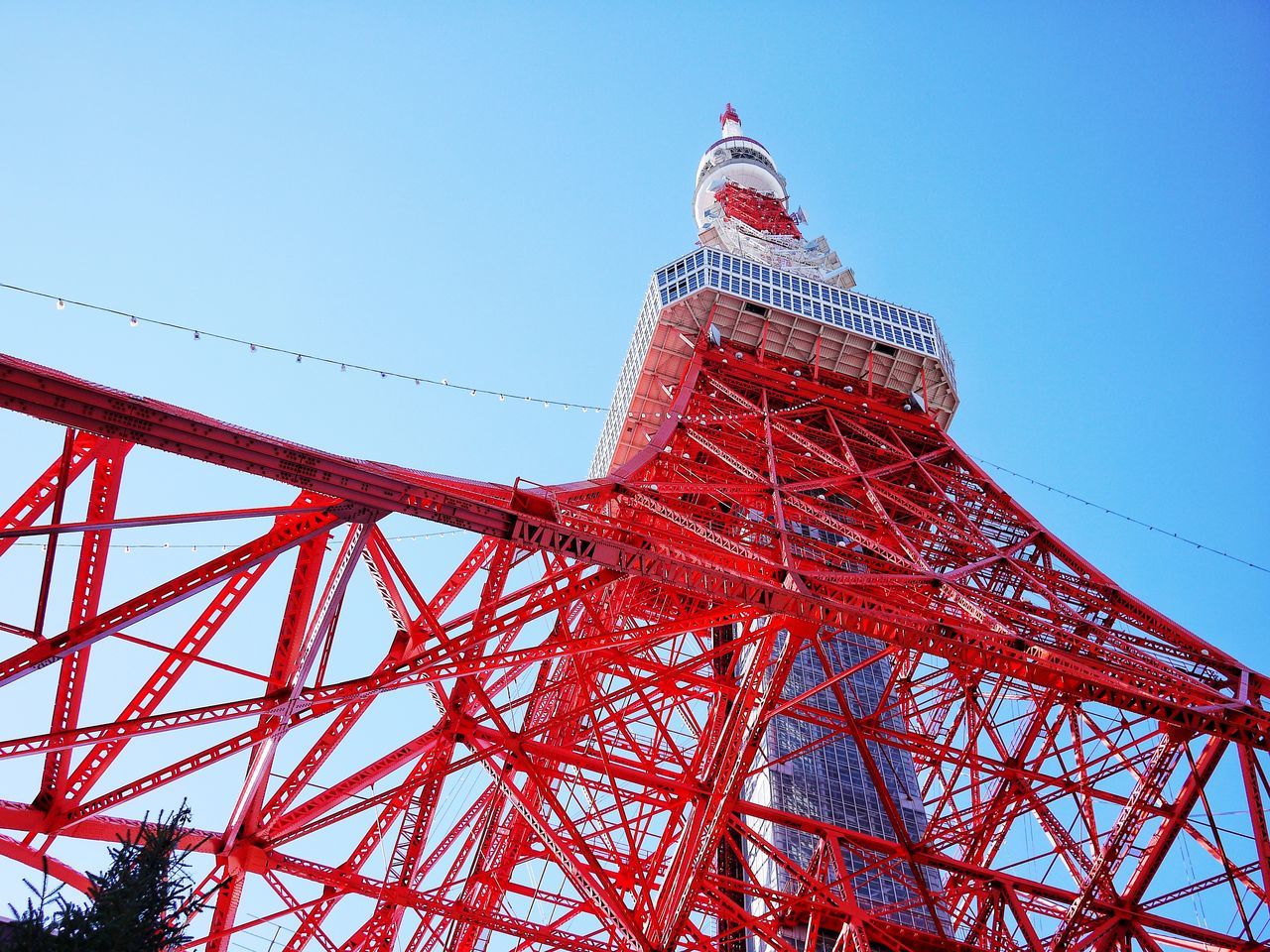 red, low angle view, architecture, construction site, built structure, clear sky, no people, day, outdoors, industry, sky