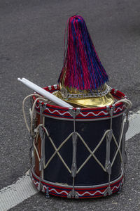 Greek independence day parade - drum and helmet