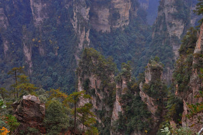 Scenic view of rocky mountains