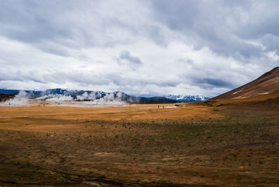 Scenic view of desert against sky