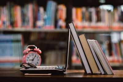 Open book on table at home