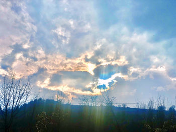 Panoramic view of landscape against sky during sunset