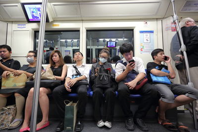 Women sitting in corridor