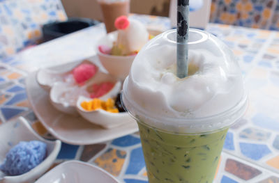 High angle view of ice cream