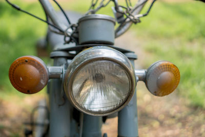 Close-up of old vintage car