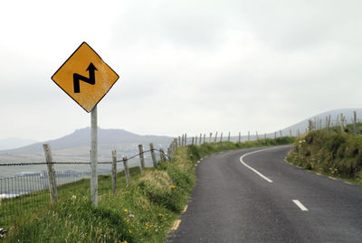 Warning sign - curvy road ahead