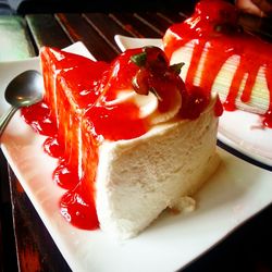 Close-up of dessert in plate