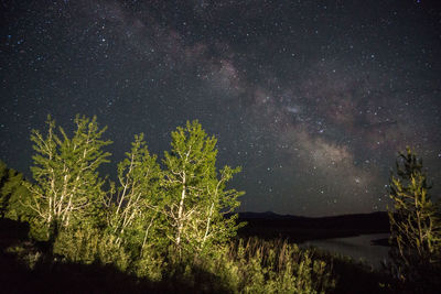 Low angle view of star field against star field