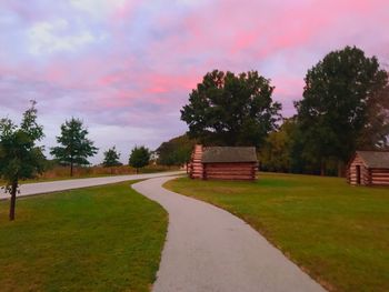 Scenic view of landscape against sky during sunset