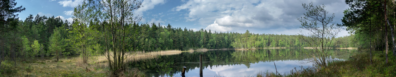 Panoramic view of lake against sky