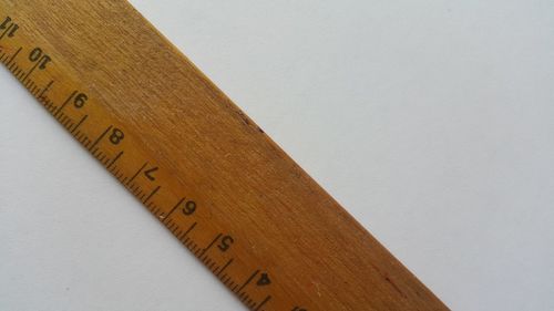 High angle view of text on table against white background