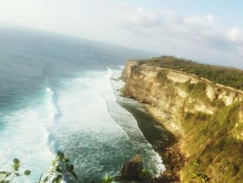 Aerial view of sea against sky