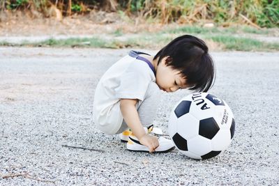 Soccer ball on field