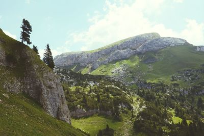 Scenic view of mountains against sky