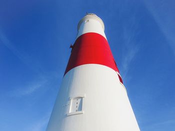 Low angle view of lighthouse against sky